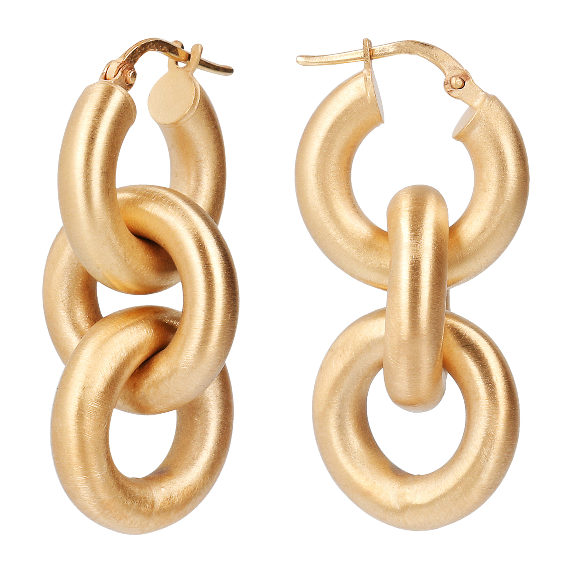 Orecchini Pendenti Catena Rolo Satinata