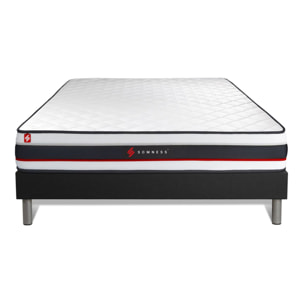 Ensemble Matelas Sommier 140x190 cm - Sommier Noir (déjà monté) - Form