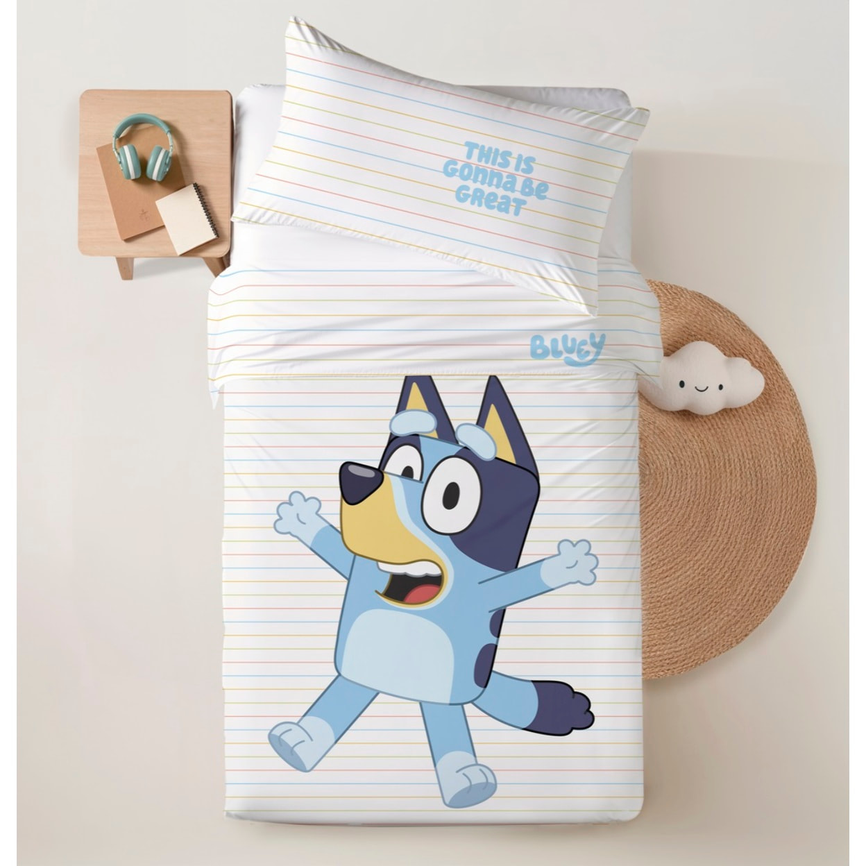 Sábana encimera BLUEY + funda almohada 45x110 .