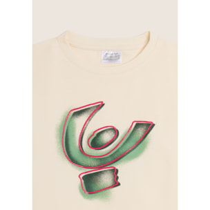 T-shirt Junior manica lunga con maxi logo effetto spray