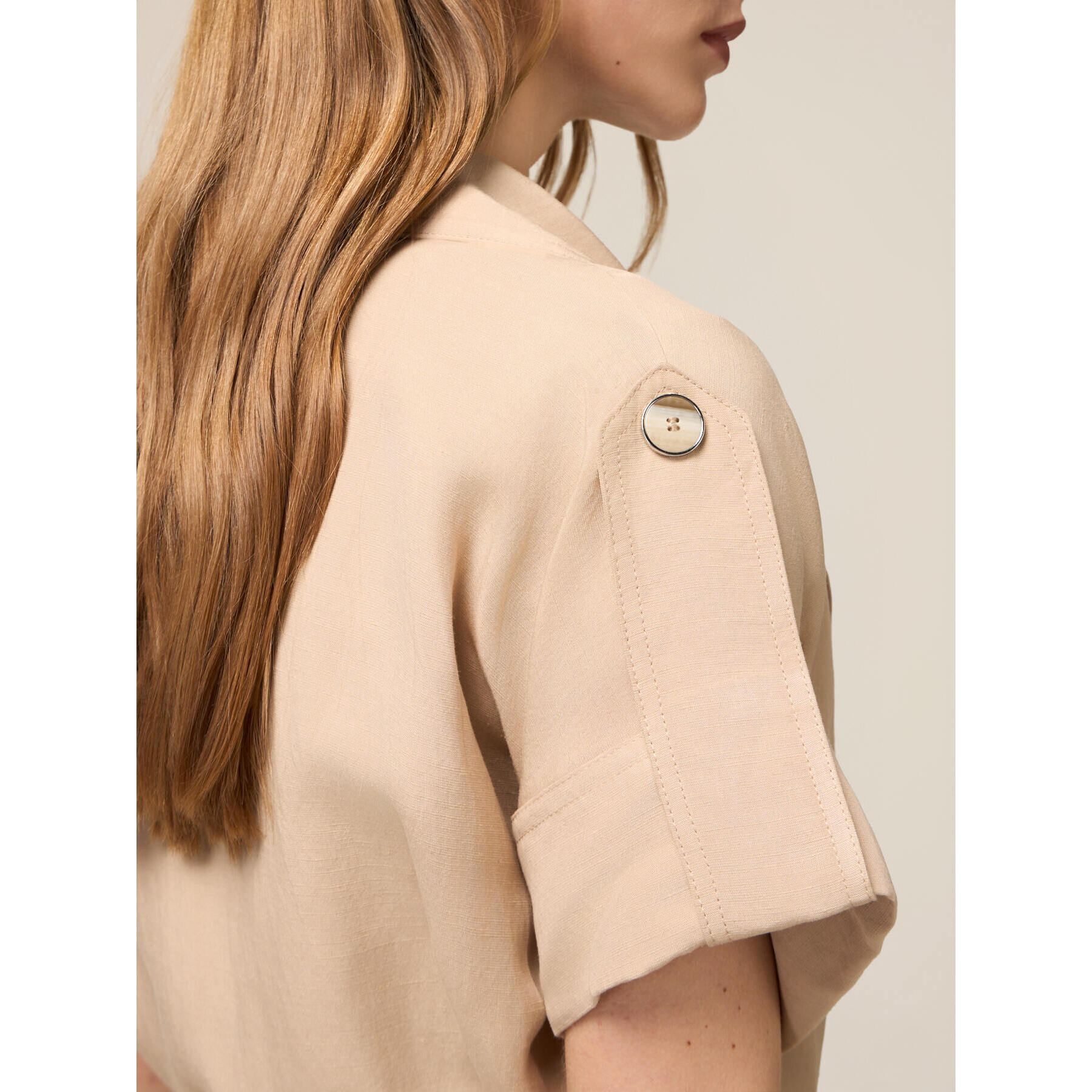 Oltre - Giacca destrutturata misto lino - Beige