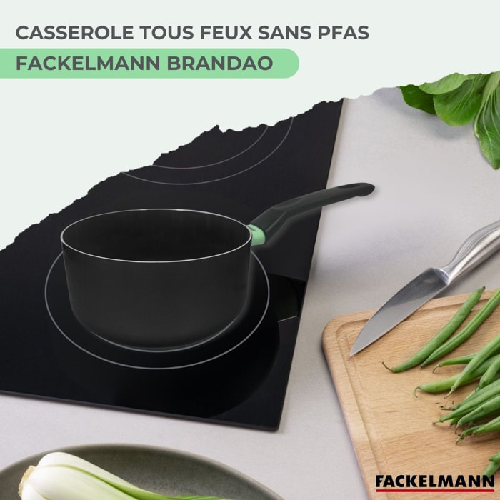 Casserole aluminium revêtement céramique antiadhésif sans PFAS Fackelmann Brandao