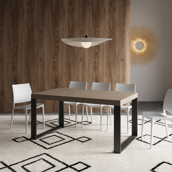 Tavolo allungabile 90x160/264 cm Tecno tortora gambe antracite