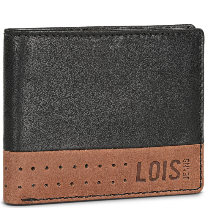 Cartera Hombre Piel Lois Durham Negro-Tan