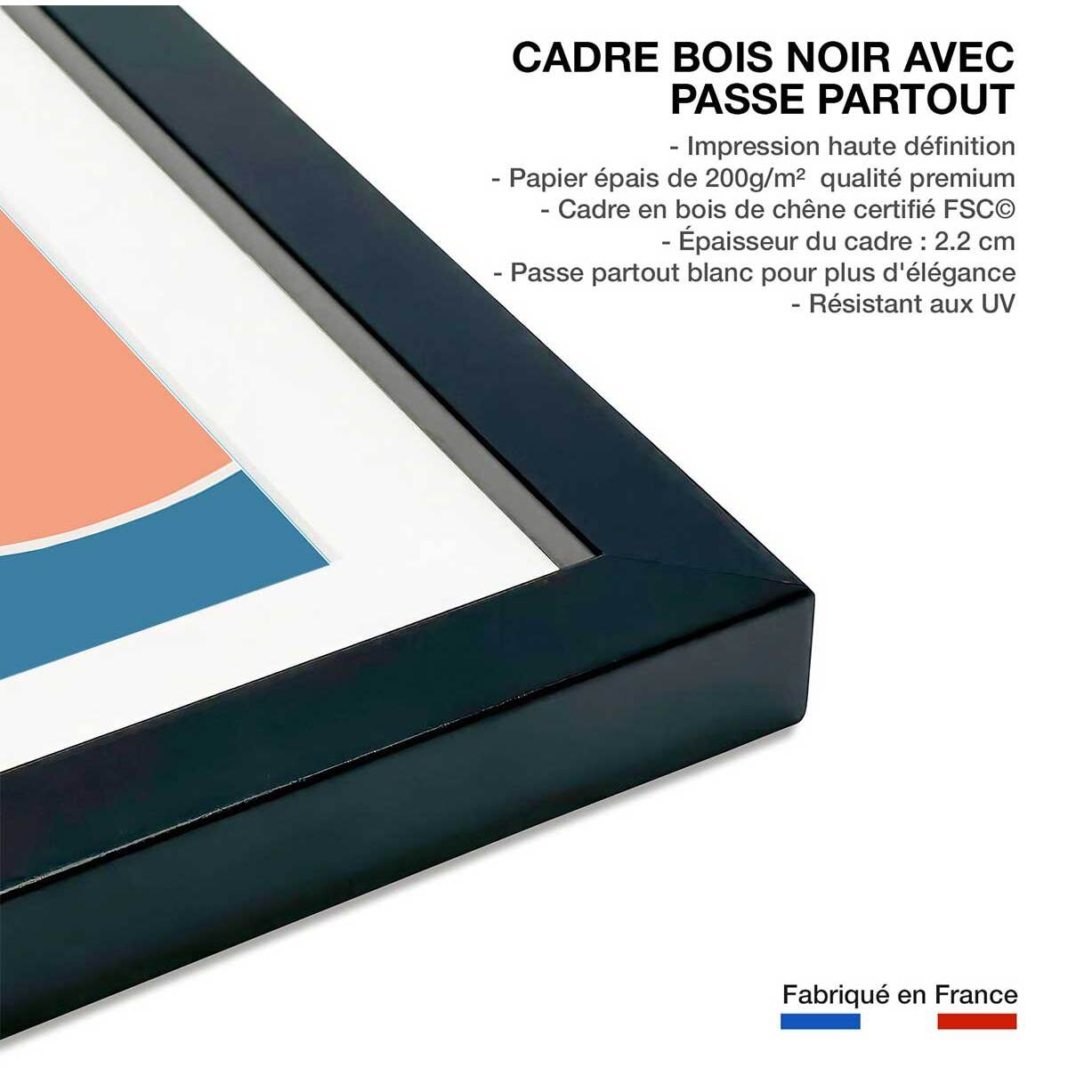 Affiche Douceur d'été Affiche + cadre en bois - Noir