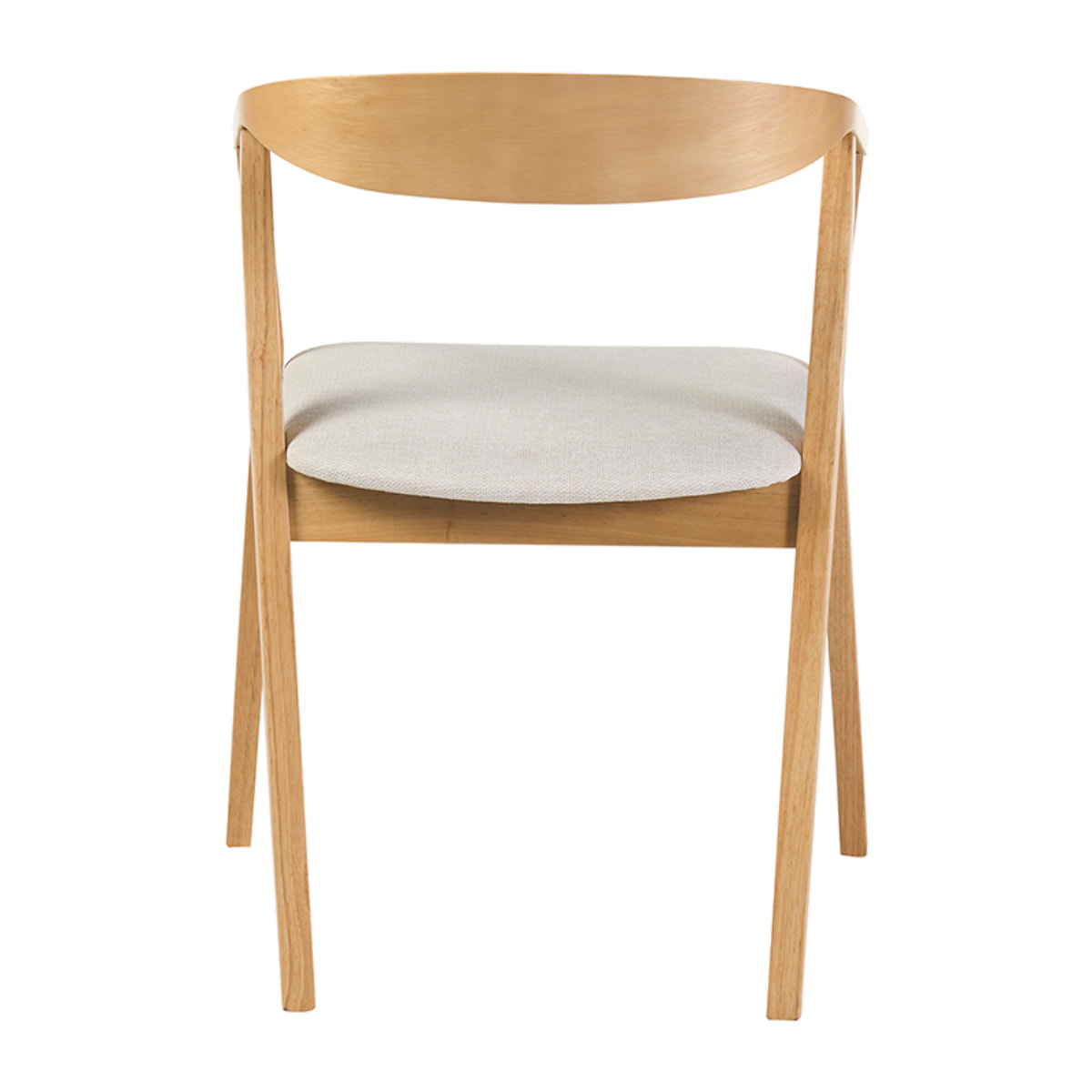 Chaises scandinaves bois clair et tissu effet velours texturé beige (lot de 2) BAHIA