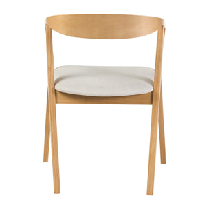 Chaises scandinaves bois clair et tissu effet velours texturé beige (lot de 2) BAHIA