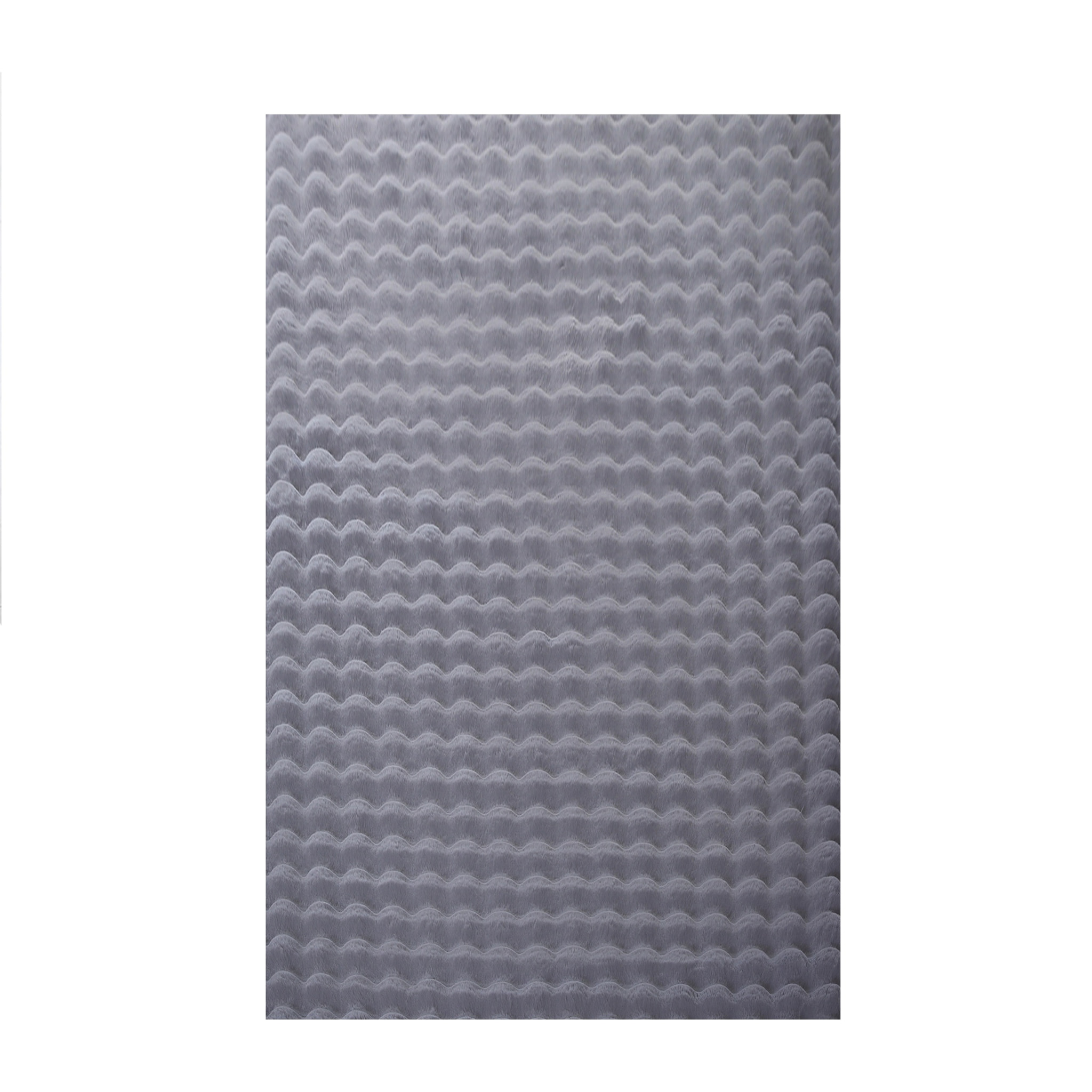 LAPONIE - Tapis uni doux en relief Gris