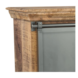 Petit buffet en bois et métal 1 porte 3 tiroirs - Tabuk