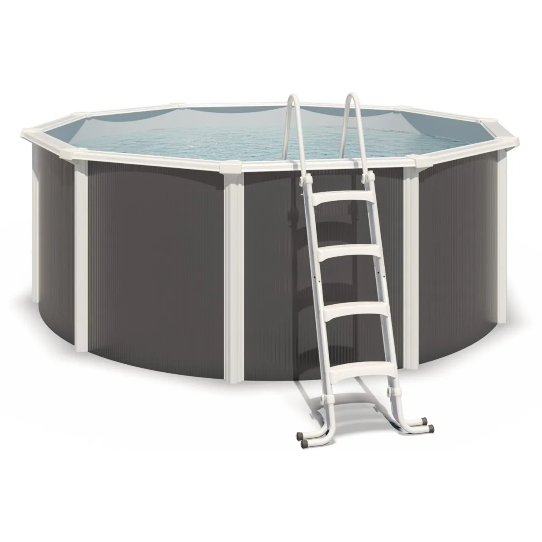 Piscine hors sol acier ronde Ø 3,65 x 1,32 m anthracite VARUNA