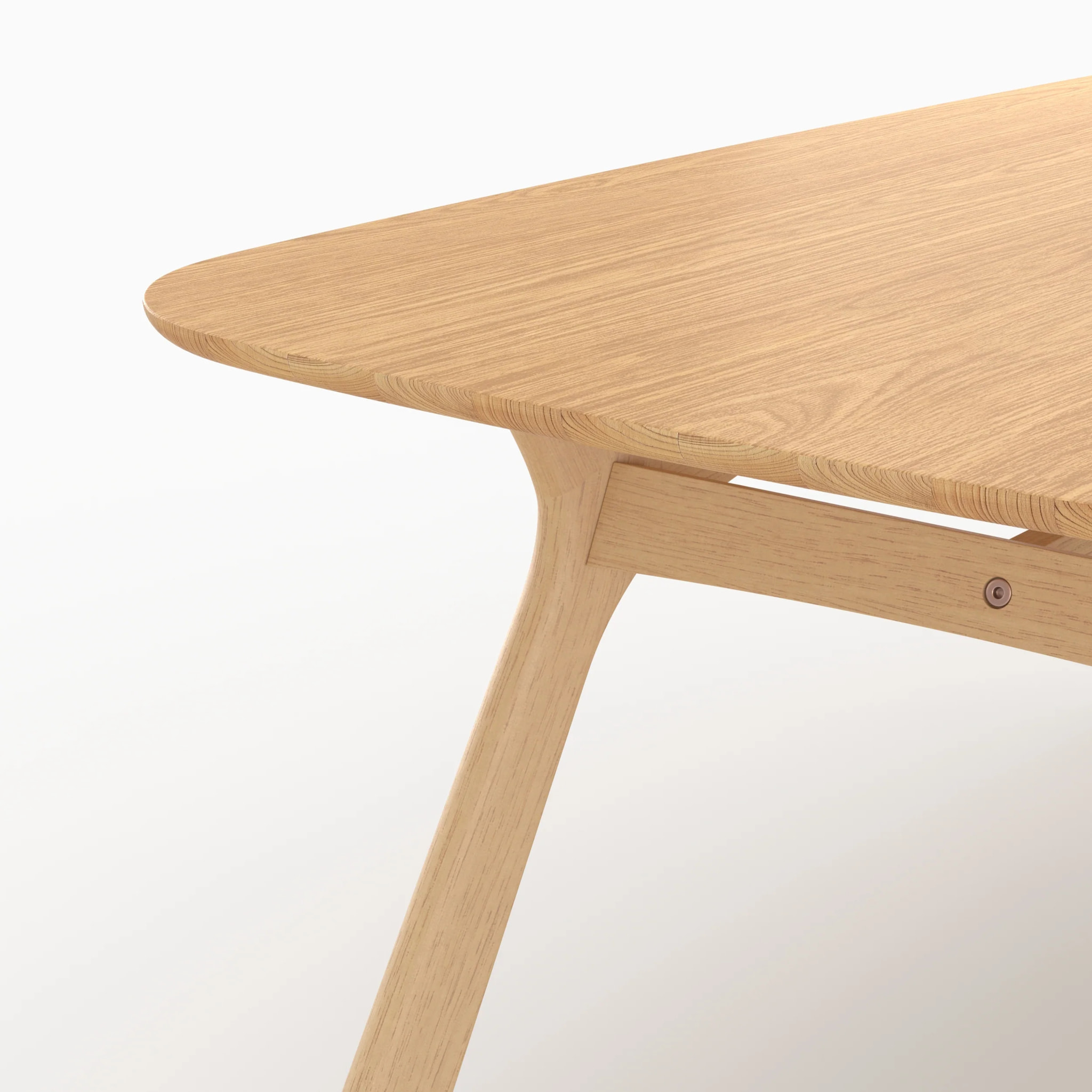 Table rectangulaire 6 places en bois d'hévéa massif et placage 180 cm - Paula