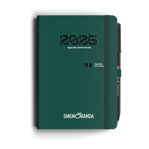 Agenda Smemoranda Everyday 2026 Settimanale 12 mesi , B6, verde