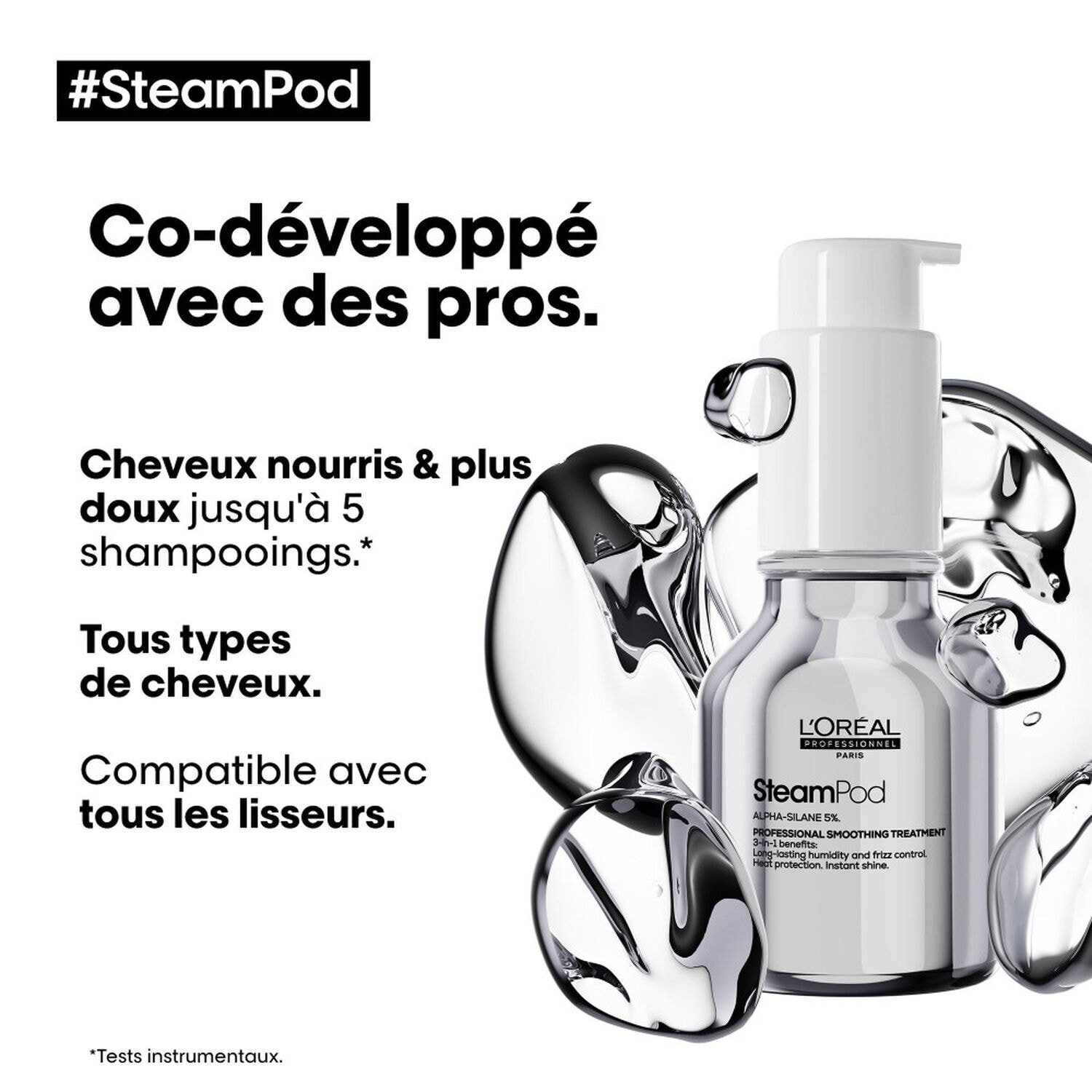 Steampod - Soin Lissant Professionnel Tous Types de Cheveux 50 ml