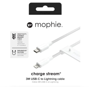 Câble de charge MOPHIE 3M USB-C vers lighting blanc
