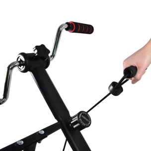 Cyclette biciclo per riabilitazione muscolare braccia e gambe con stepper e bande elastiche push-up modulare e regolabile.