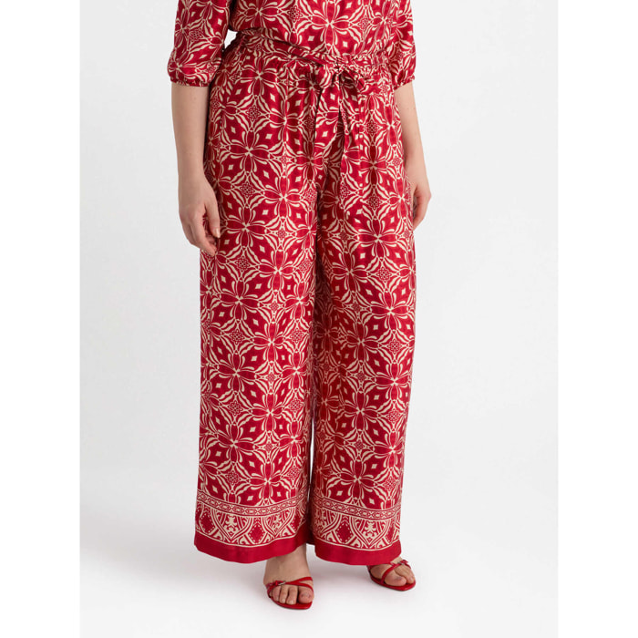 Fiorella Rubino - Pantalones con estampado étnico - Rojo