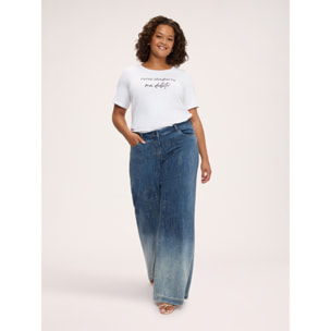 Fiorella Rubino - T-shirt in cotone con scritta ironica - Bianco