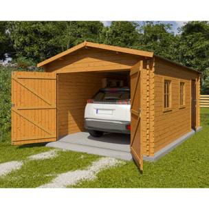 Garage Latone - bois marron - 16,86 m²