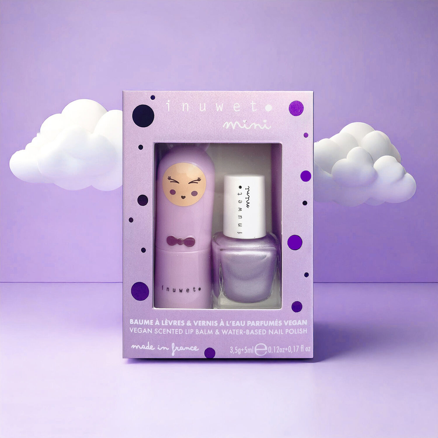 Duo Mini Mauve - Coffret Baume à Lèvres + Mini Vernis à ongles