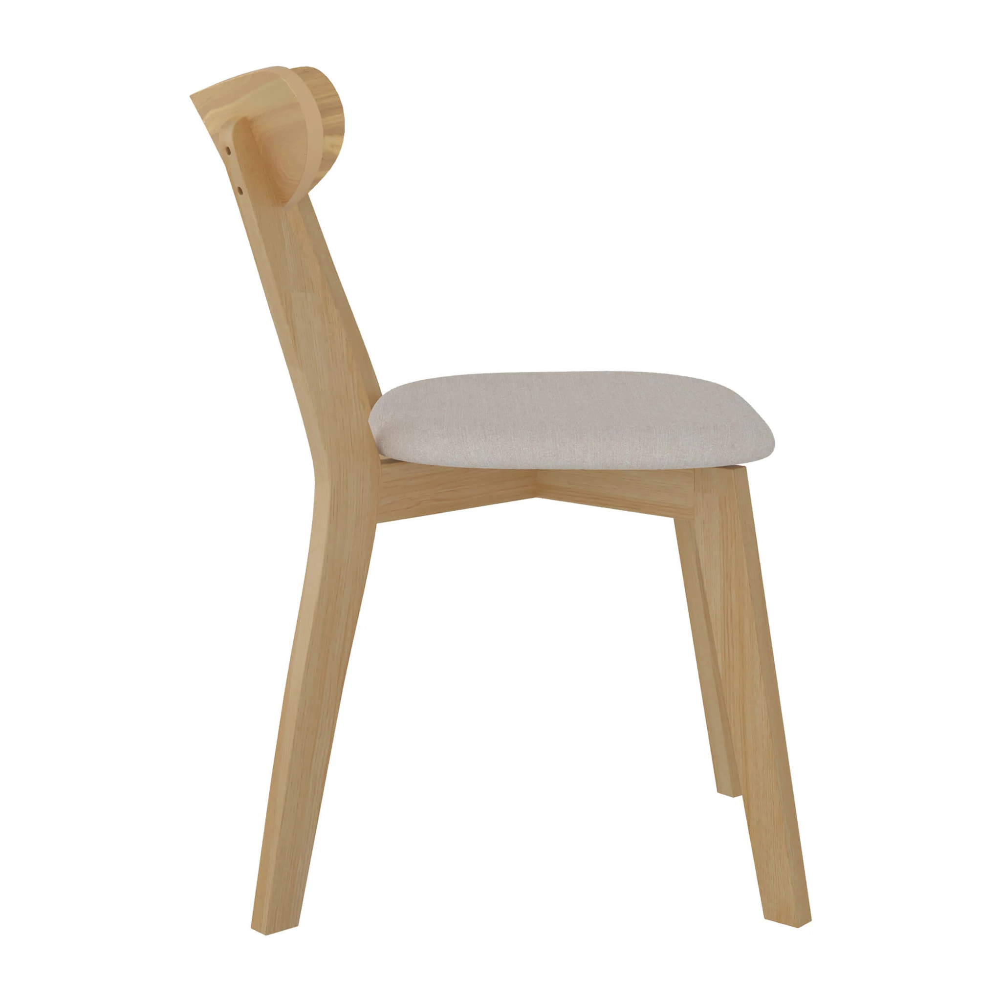 Lot de 2 chaises en tissu beige et bois de frêne - Tabata