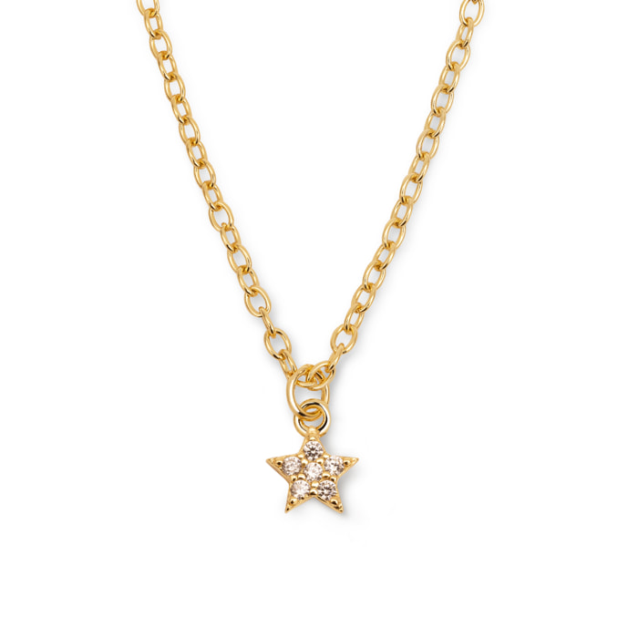 Collar Polaris Star Plata Baño Oro