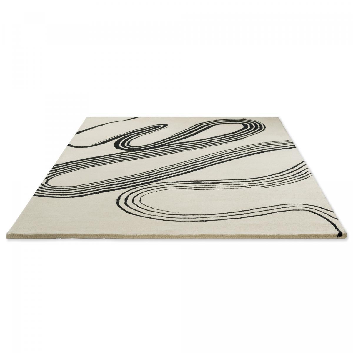 Tapis salon et chambre fait main en laine motif géométrique OLKA