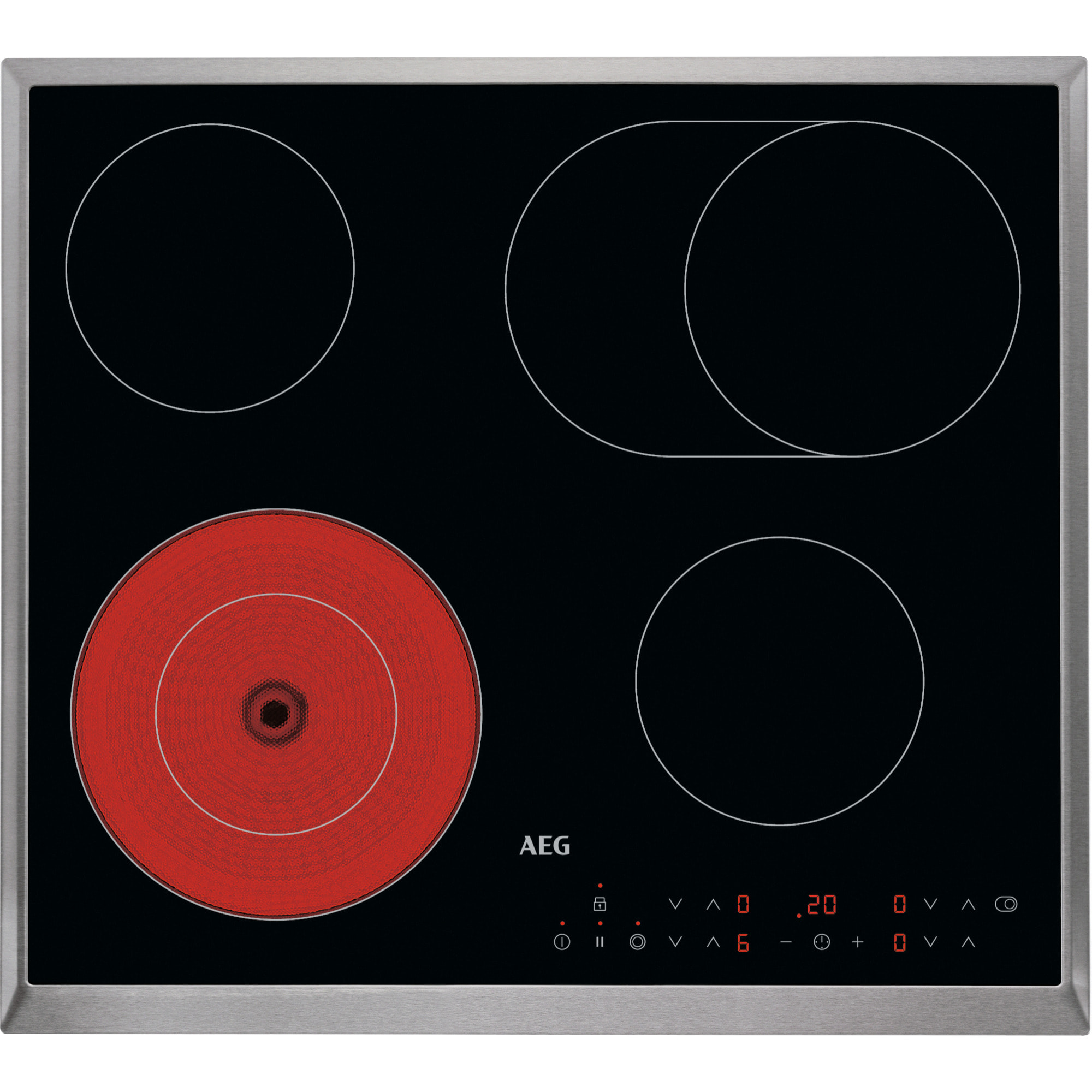 AEG Placa vitrocerámica Serie 3000 Victrocerámica de 60 cm HK634060XB