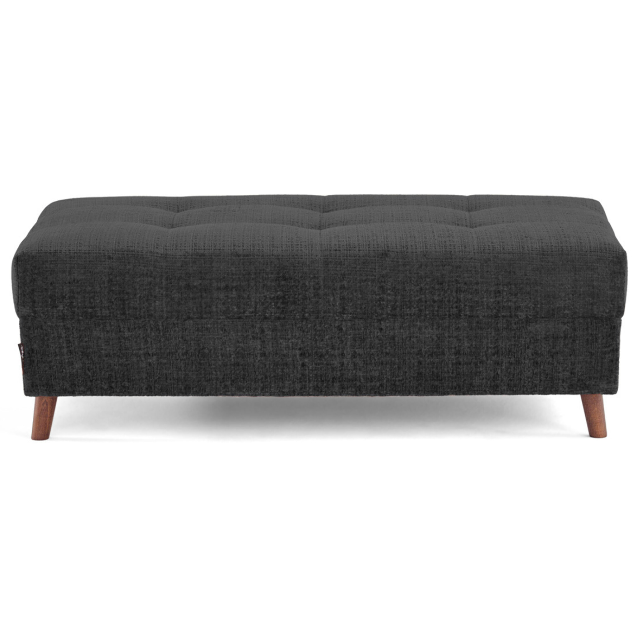 Rune - pouf en velours texturé - Gris Anthracite