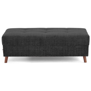 Rune - pouf en velours texturé - Gris Anthracite