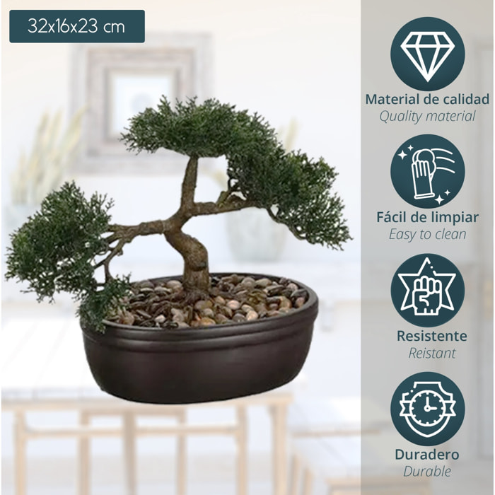 Bonsai artificial en maceta de cerámica  23cm - Instinto natural