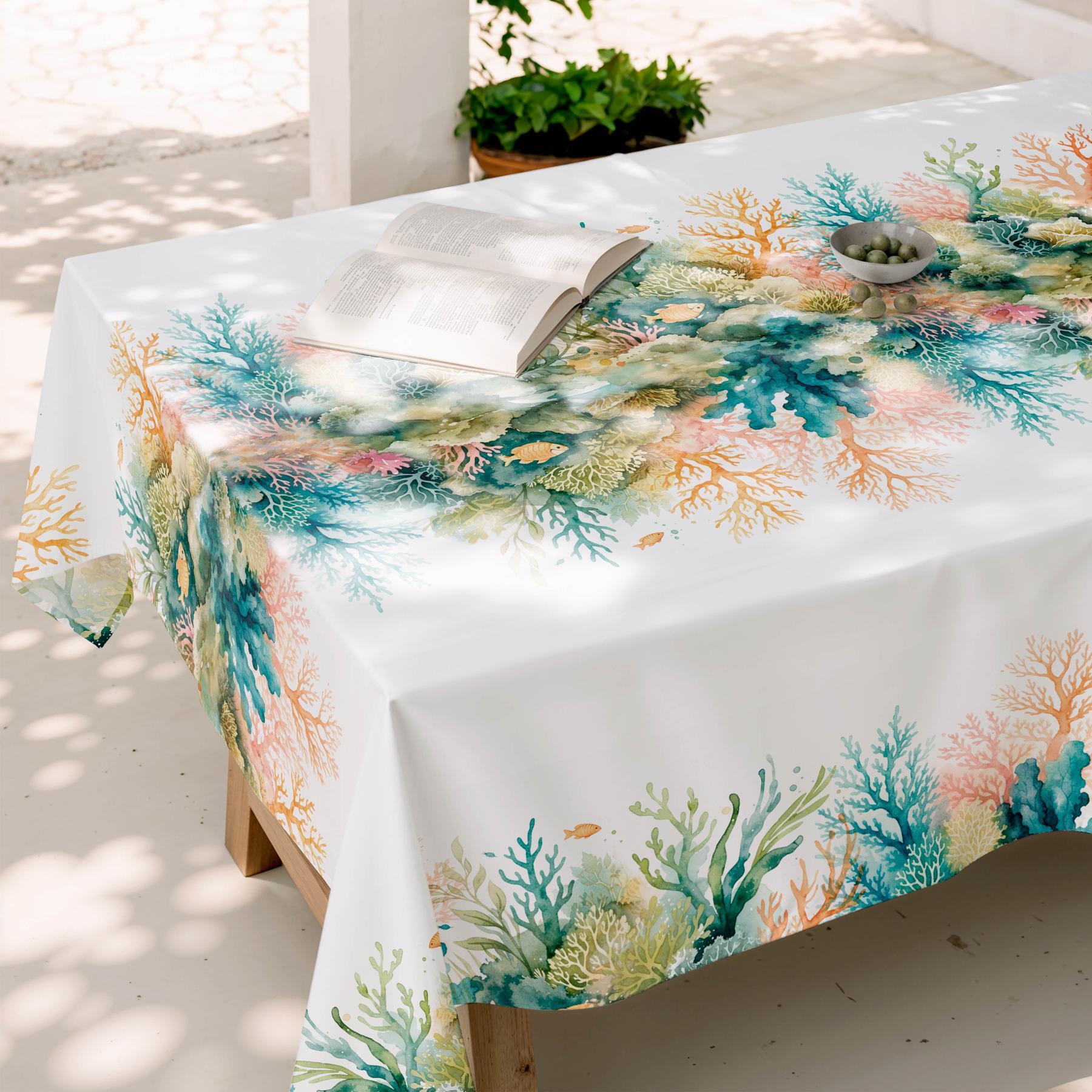 Mantel antimanchas RIVIERA MULTICOLOR - 100% algodón