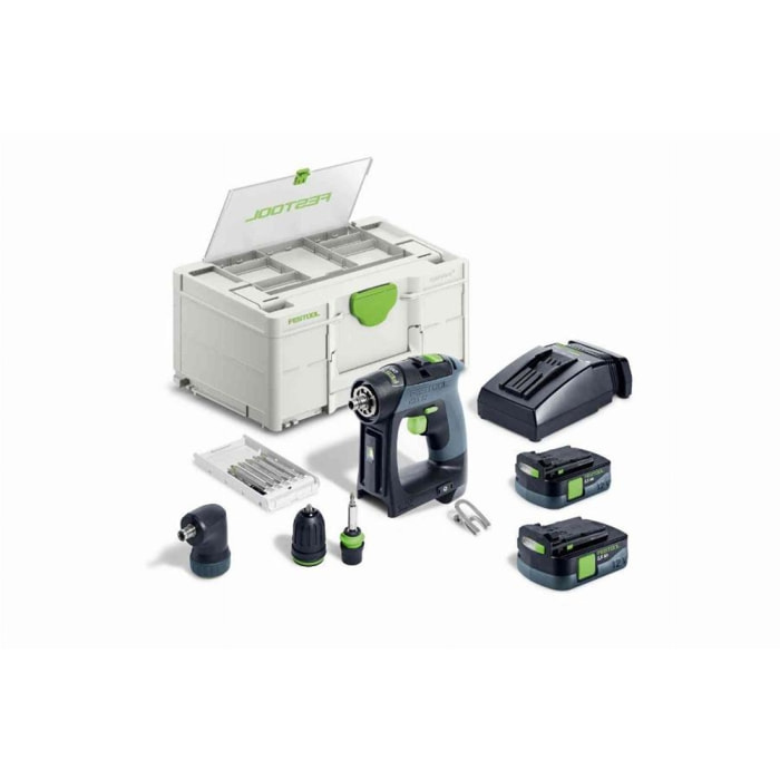 Perceuse visseuse sans fil CXS 12 2,5-Set - FESTOOL - avec 2 batteries 10.8v 2.5Ah - chargeur - accessoires - systainer - 576865