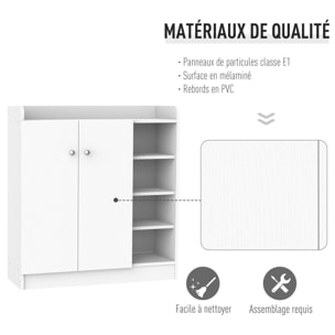 Armoire / etagere / meuble a chaussures très pratique en panneaux de particules blanc