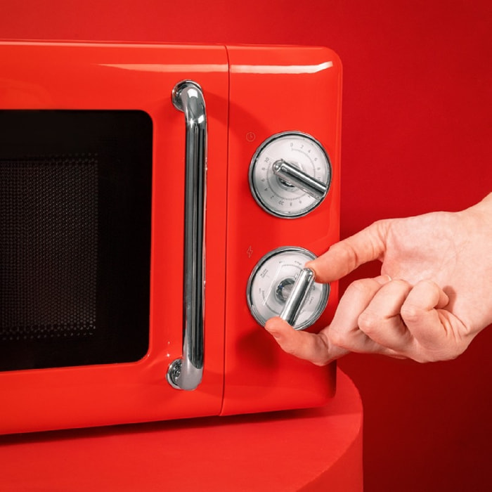 Cecotec Micro-ondes de 20 L avec grill ProClean 3110 Retro Red