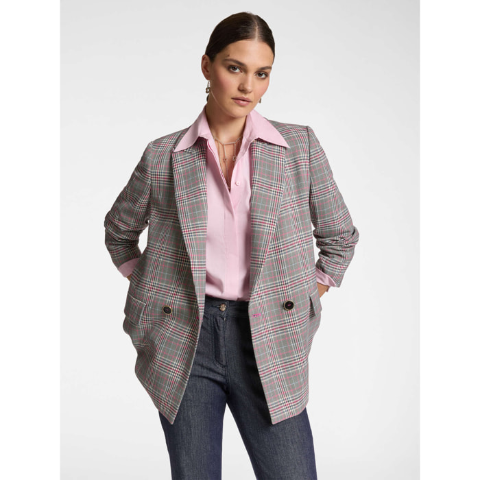 Elena Mirò - Blazer doppio petto in Galles - Grigio