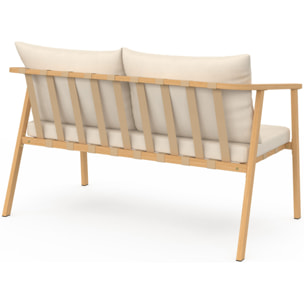 Salon de jardin Paros 4 places bois et beige