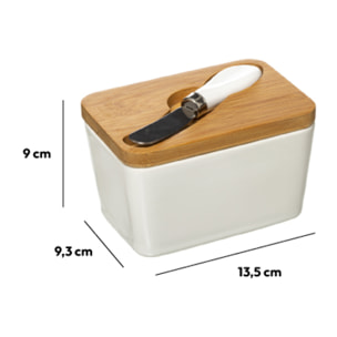 Beurrier céramique avec couteau Blanc Seramik
