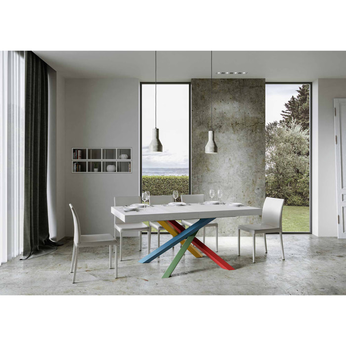 Table extensible 90x180/284 cm Volantis Frêne Blanc cadre 4/B