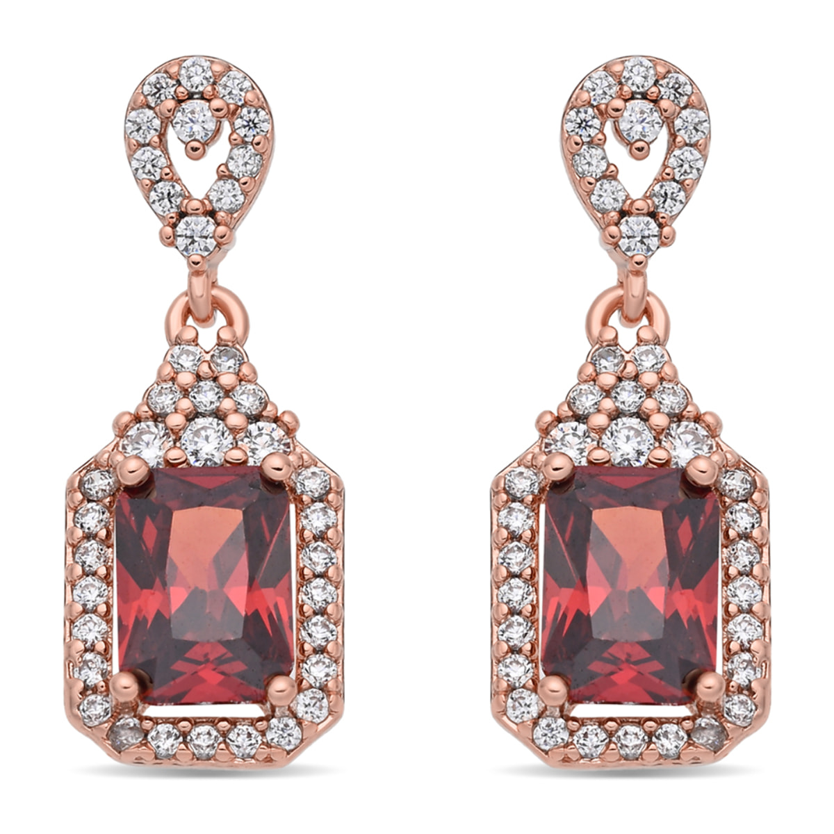 Pendientes Lely acabado oro rosa 18k