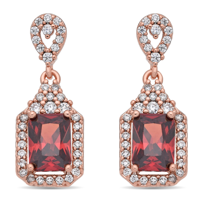 Pendientes Lely acabado oro rosa 18k