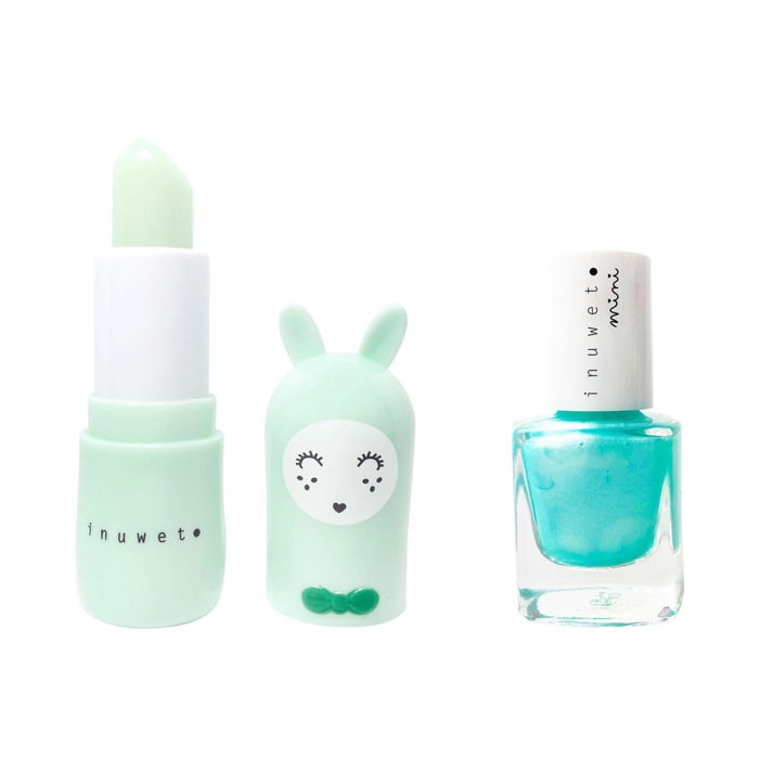 Duo Mini Turquoise - Coffret Baume à Lèvres + Mini Vernis à ongles