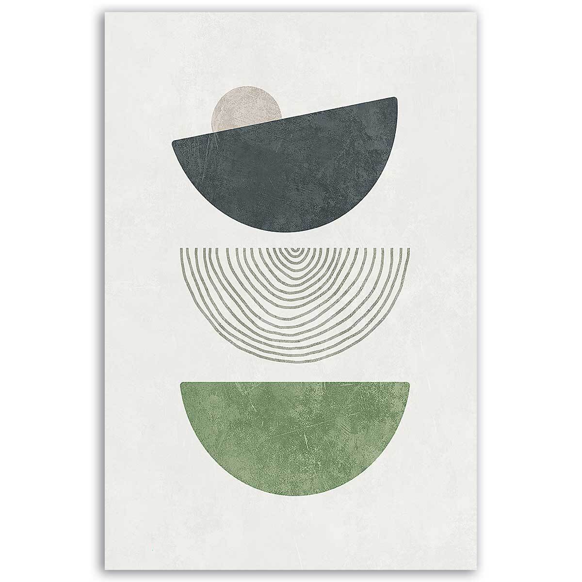 Tableau abstrait formes géométriques vert Toile imprimée