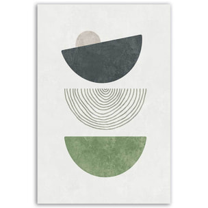 Tableau abstrait formes géométriques vert Toile imprimée