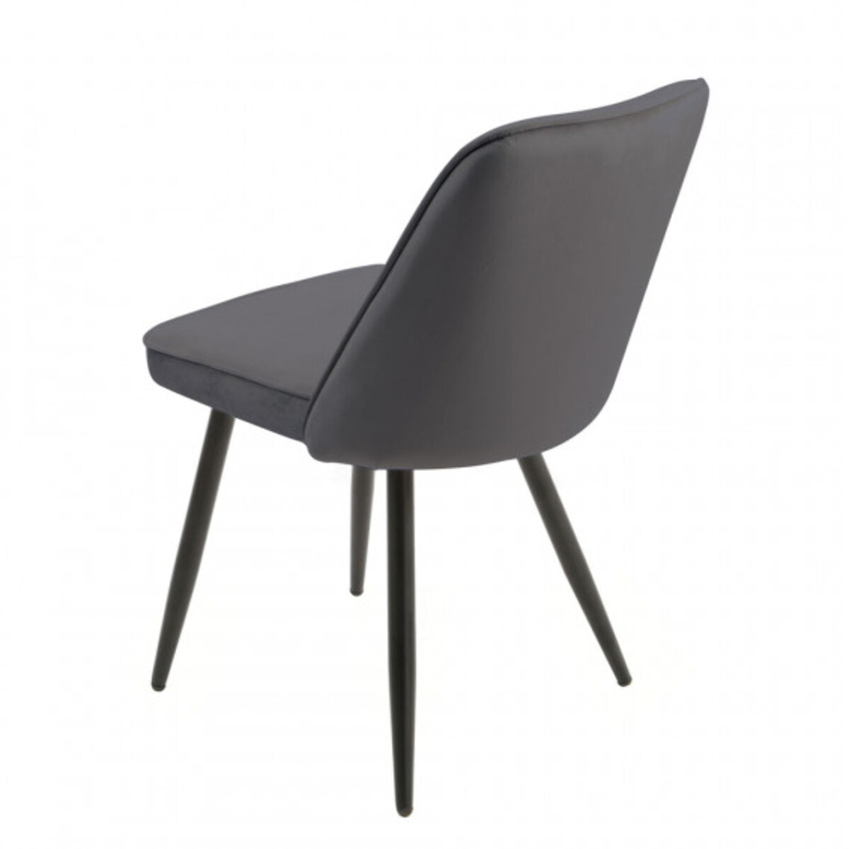 Chaise en velours avec piètement en métal noir - PETALE