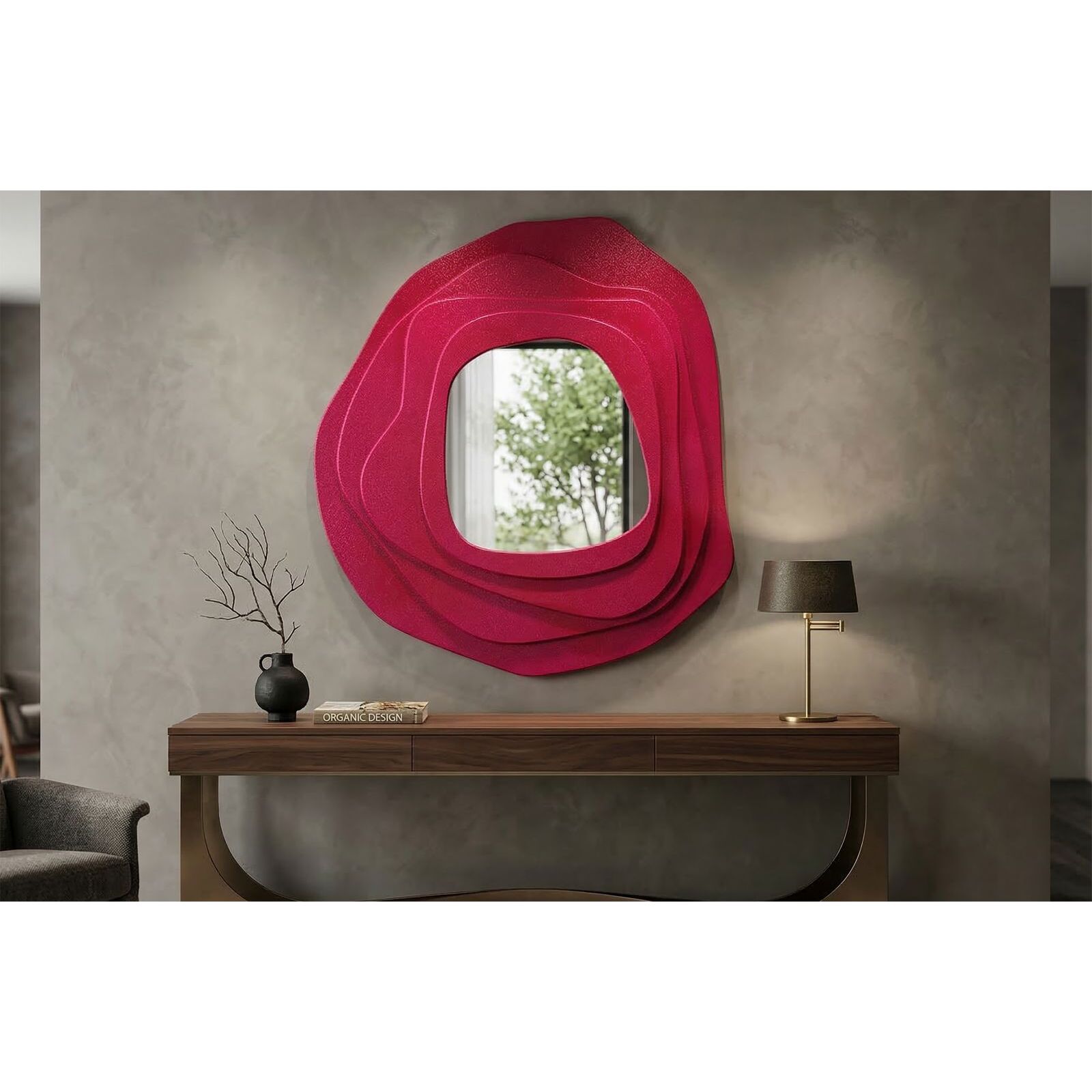 SPECCHIO DA MURO DALIA FUXIA CM 90X4X97