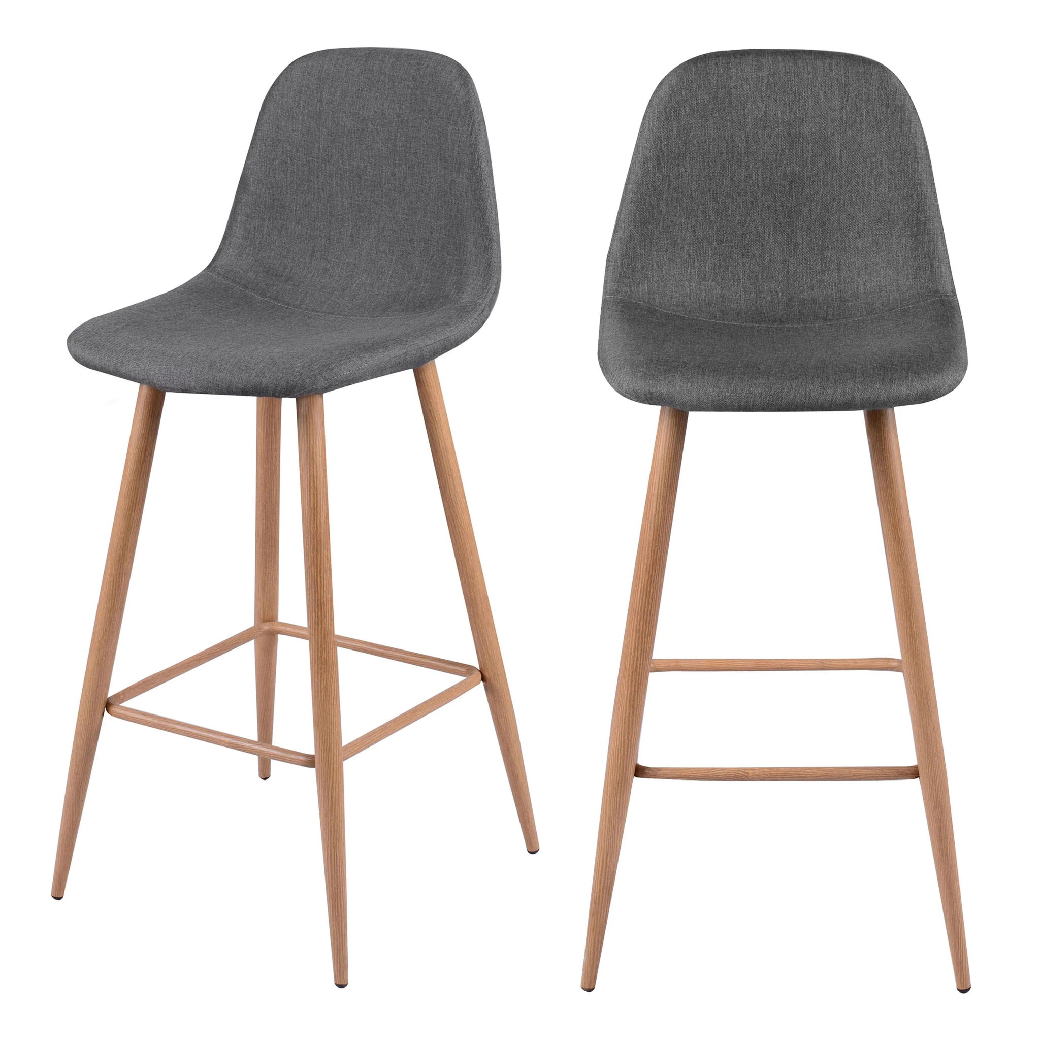 Lot de 2 chaises de bar 72.5 cm en tissu gris - Fredrik