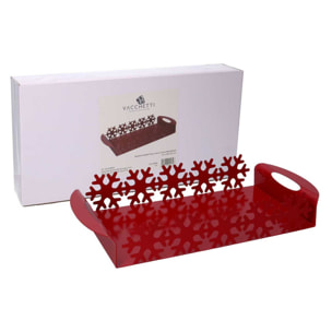 Vassoio in metallo rosso cm41x20h6,5