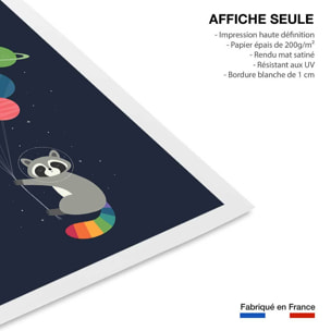 Affiche enfant raton dans la galaxie  Affiche seule