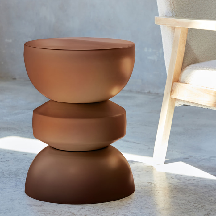 Table d'appoint. bout de canapé. table de chevet en métal. terracotta. Assa. Ø32 x H 44.5cm