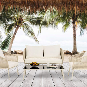 Salon de jardin Elba 4 places crème Kare Design